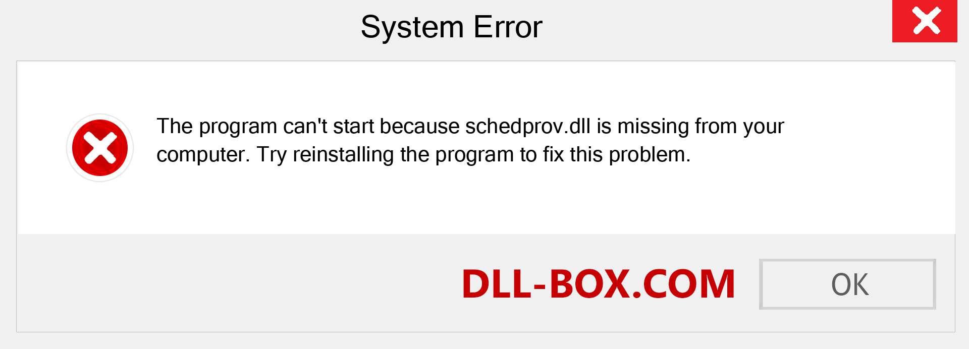  schedprov.dll file is missing?. Download for Windows 7, 8, 10 - Fix  schedprov dll Missing Error on Windows, photos, images